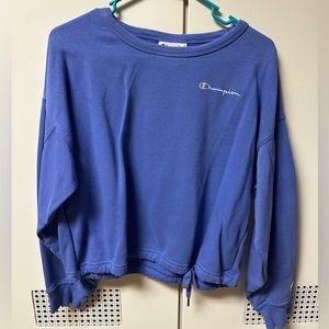 Blue champion sweatshirt. Worn once. XS